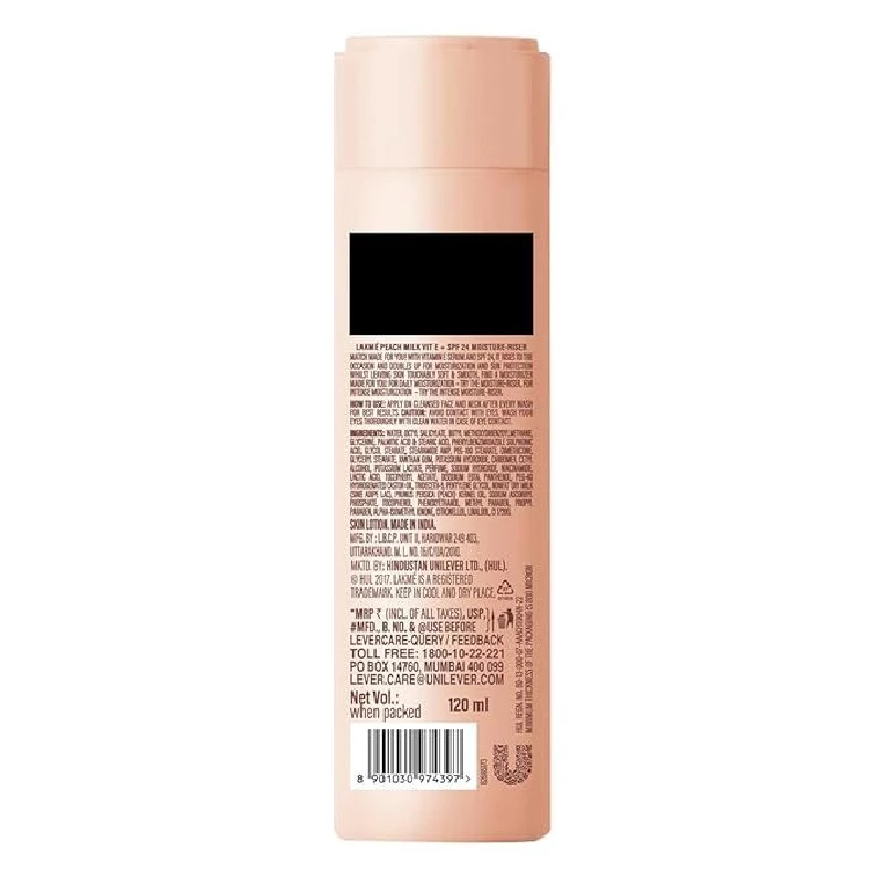 Lakme Peach Milk Moisturizer SPF 24 Sunscreen Lotion, 120 ml-2.webp